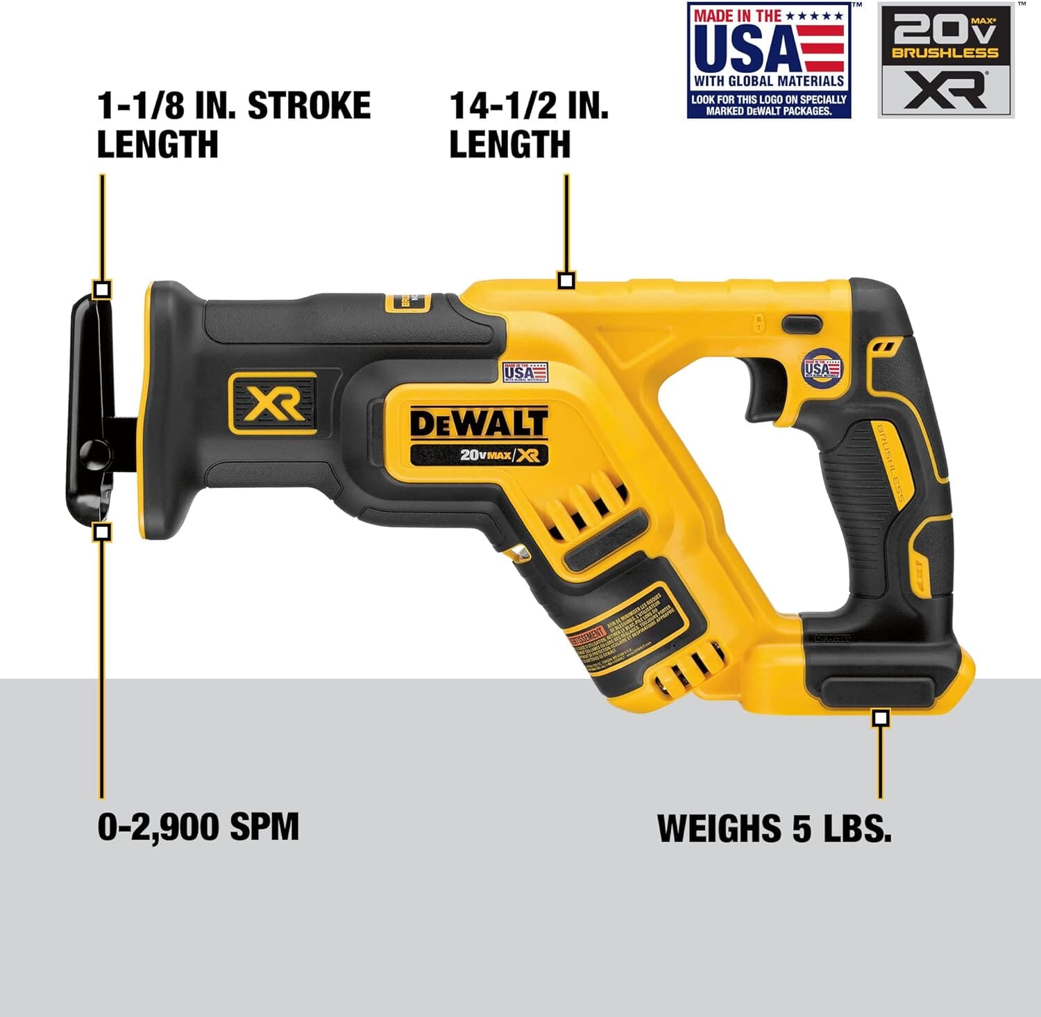 DEWALT 20V MAX* XR Reciprocating Saw, Compact, Tool Only (DCS367B)  (Refurbished) Clearance Amazing Pice