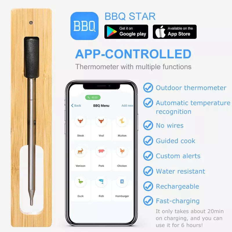 Smart Meat Thermometer with Bluetooth Clearance Online Amazon