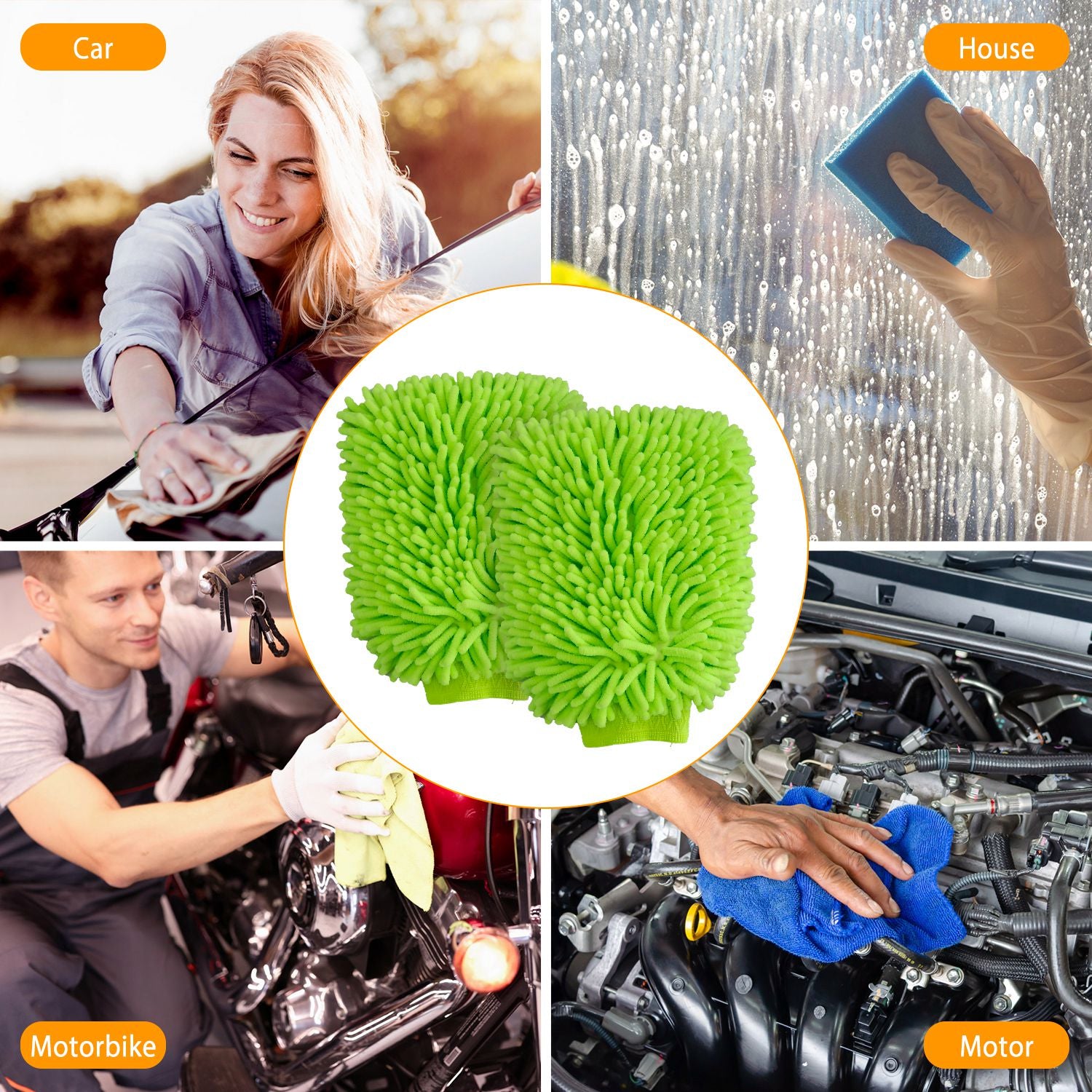 2-Pack: Car Wash Mitt Car Washing Gloves Clearance Low Pice