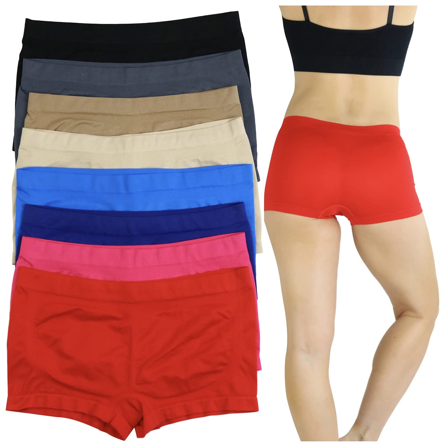 6-Pack: ToBeInStyle Women's Stretch Microfiber Cheeky Boyshort Panties Discount Outlet Store