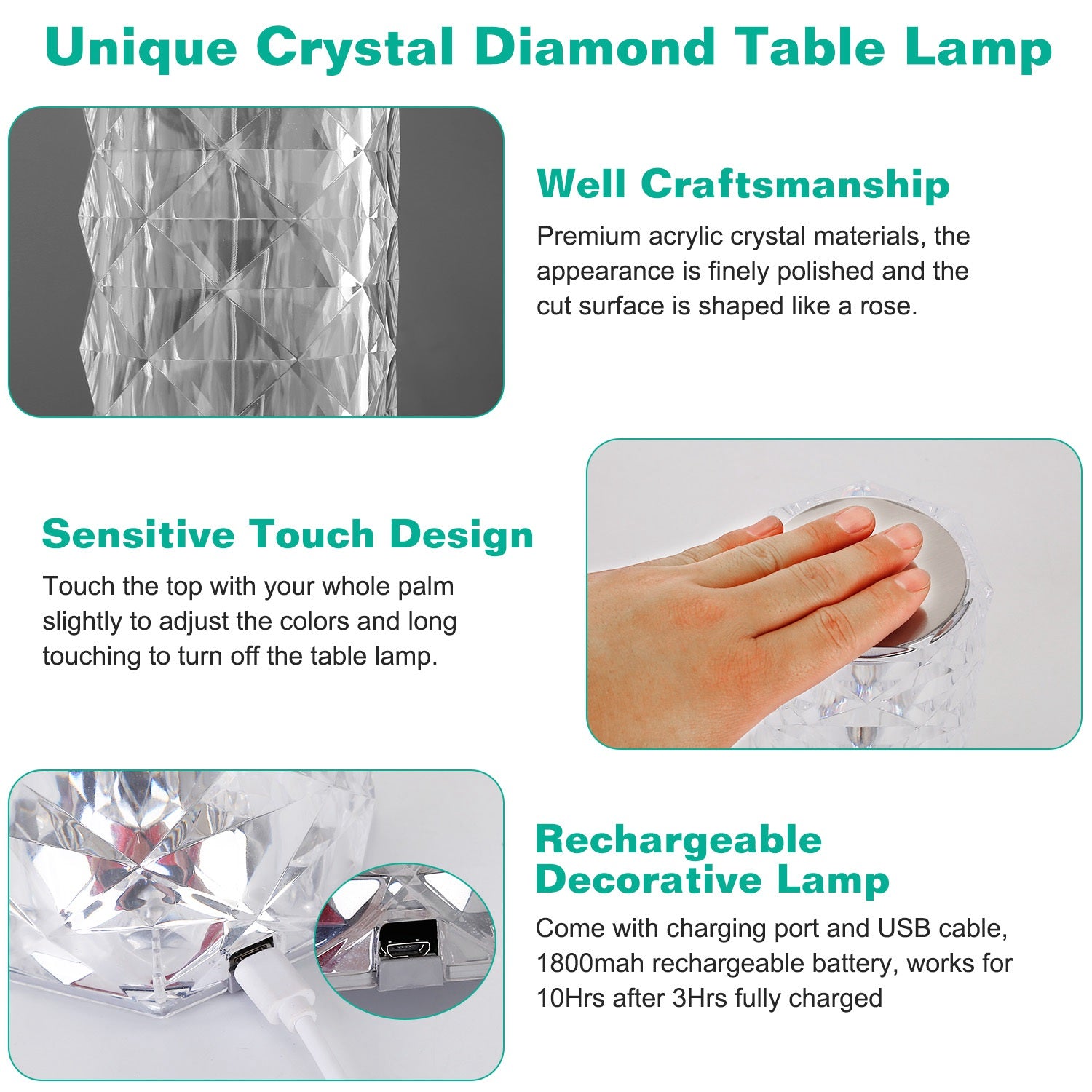 Crystal Diamond Rose Table Lamp Cheap Discount Sale