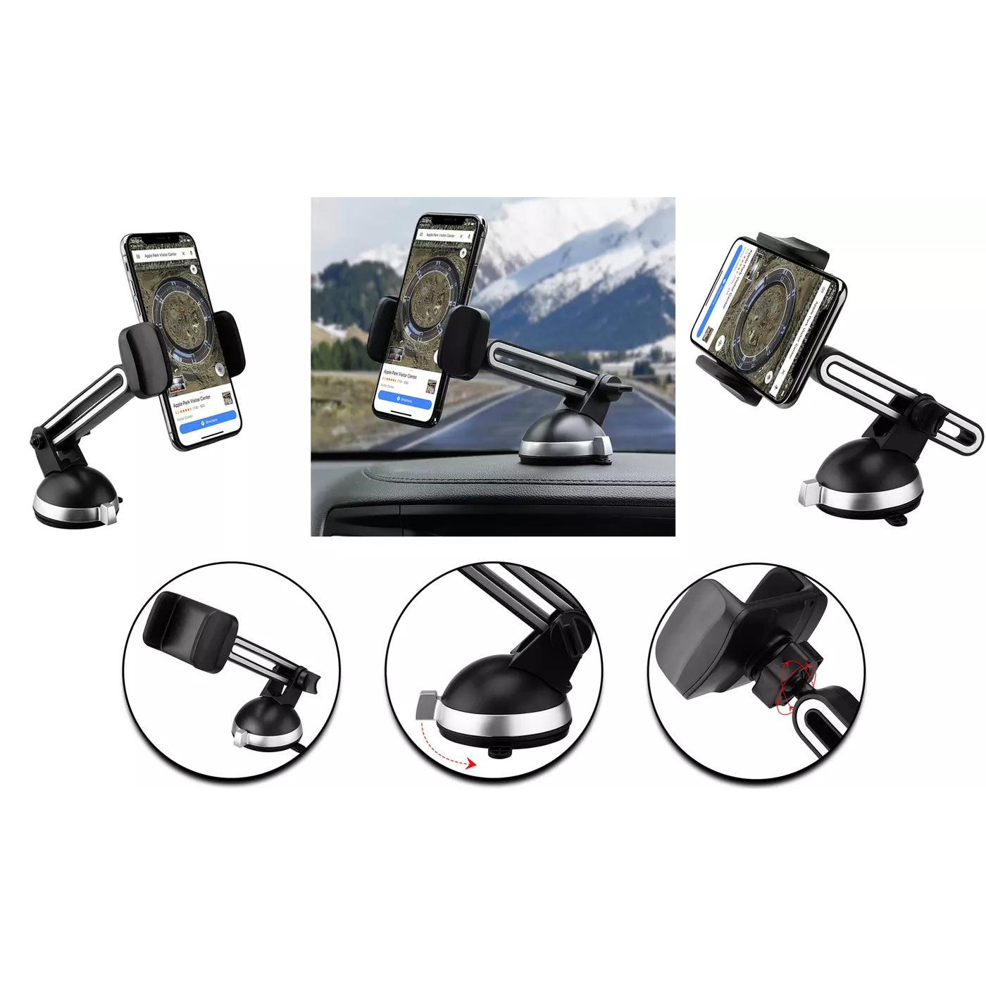 2-Pack: LAX Extendable Car Mount Holder for Cellphone with Adjustable Clamp Buy Authentic Online