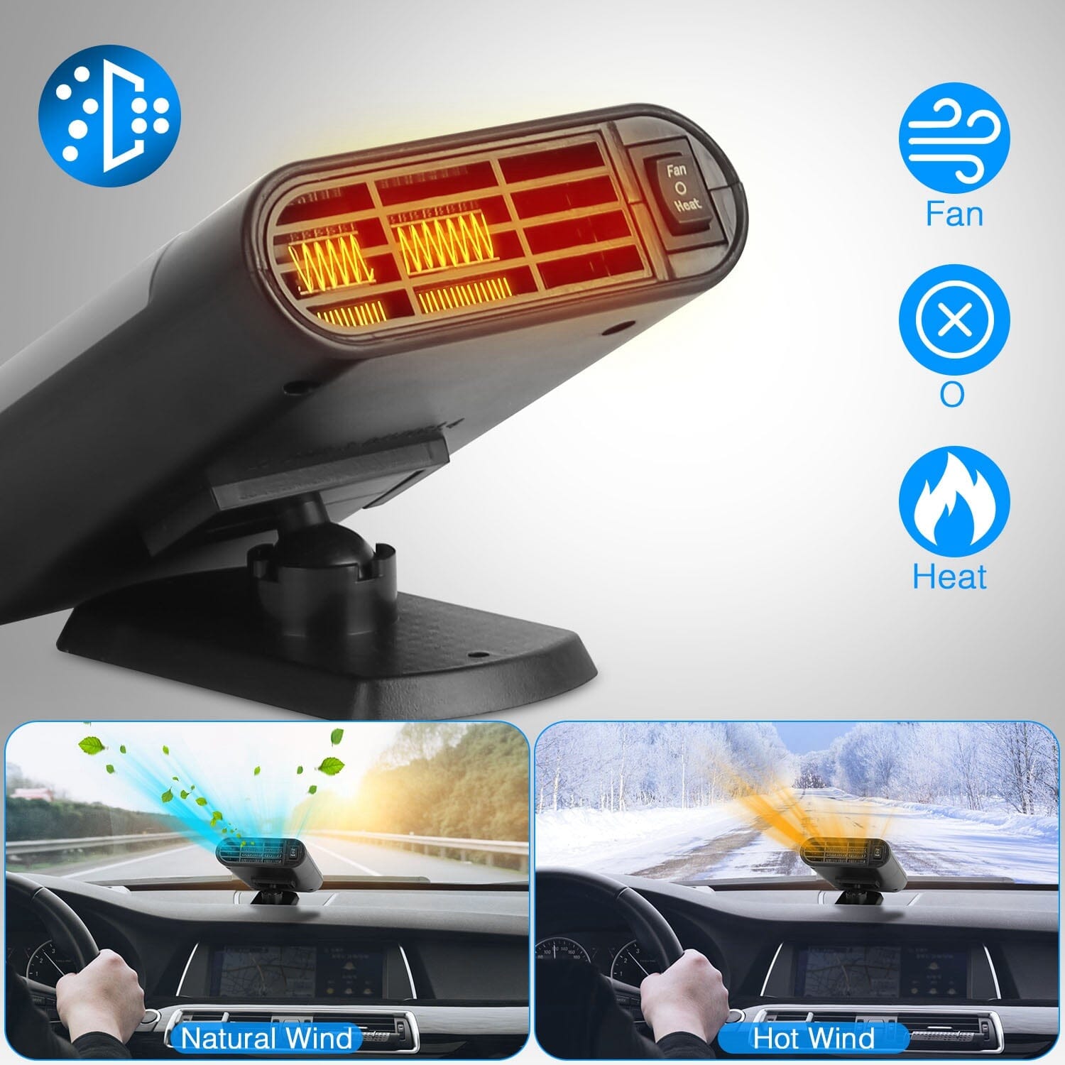 12V 150W Portable Car Heater with Air Purification Explore