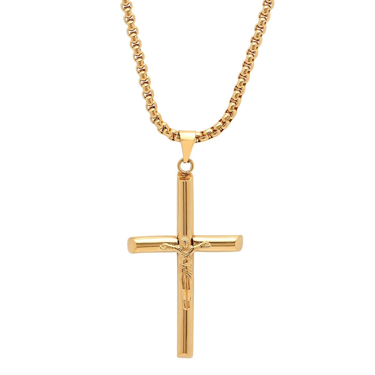 Men's Stainless Steel Crucifix Tube Pendant Buy