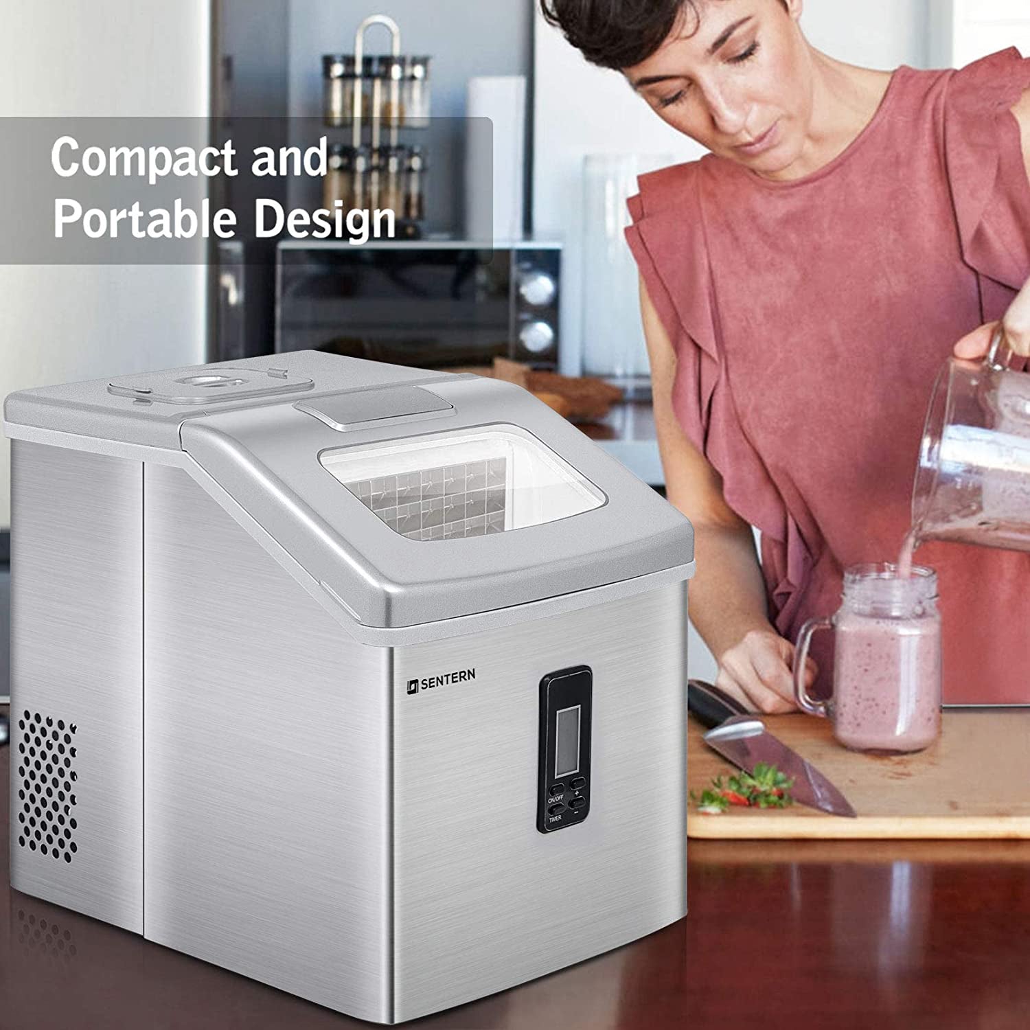 Portable Countertop Clear Ice Maker Stainless Steel Ice Maker Discount Shop For