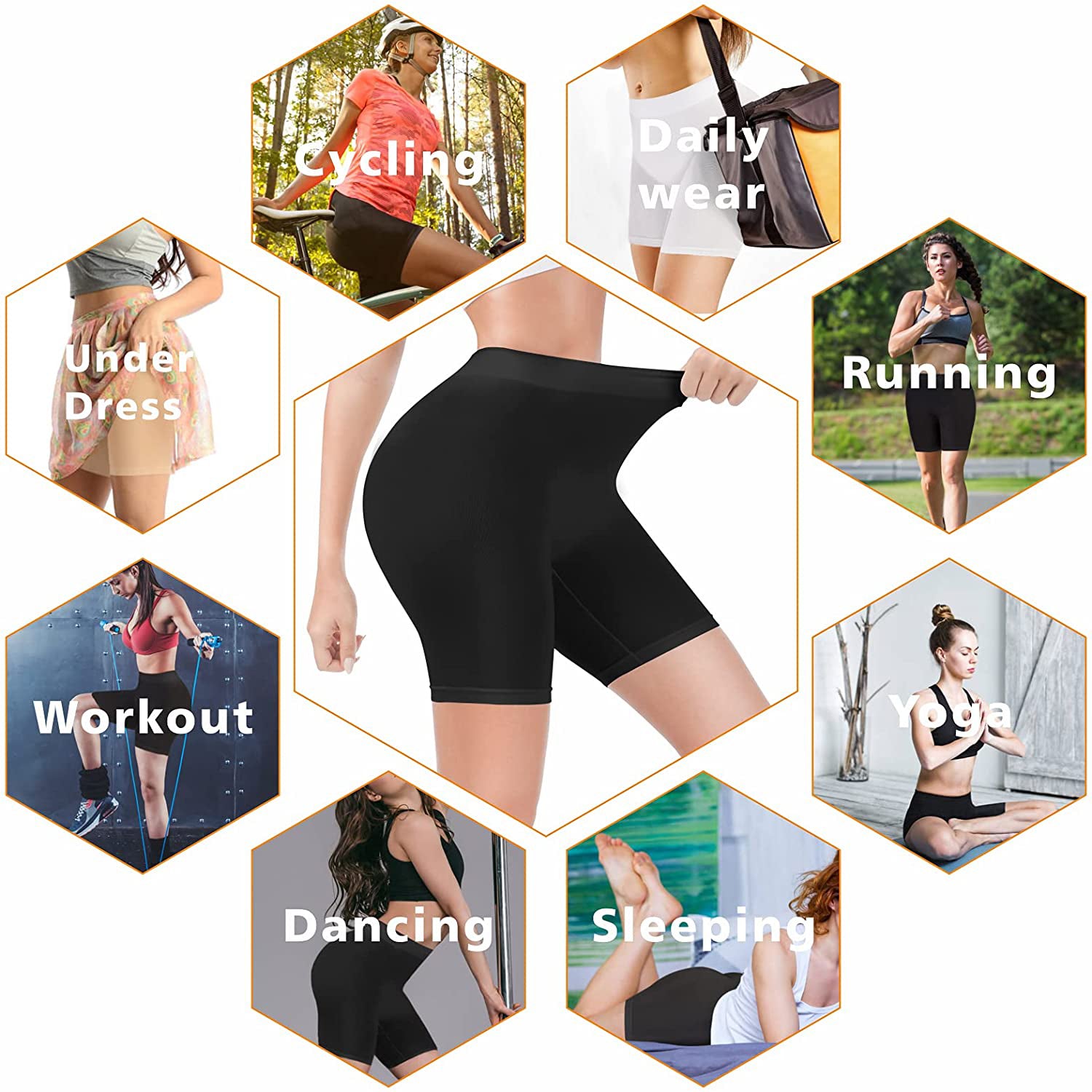 3-Pack: Slip Shorts for Women Under Dress, Comfortable Smooth Yoga Shorts Sale Low Pice Fee Shipping