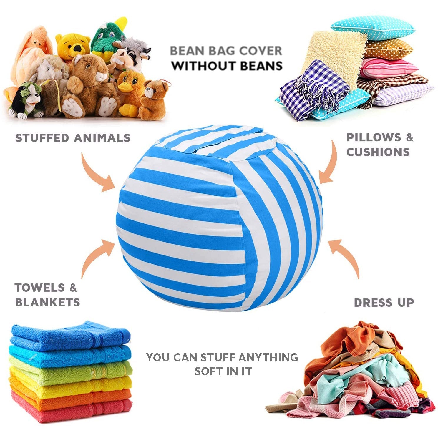 Stuffed Animal Storage Bean Bag Chair Cover Cheapest Cheap Online