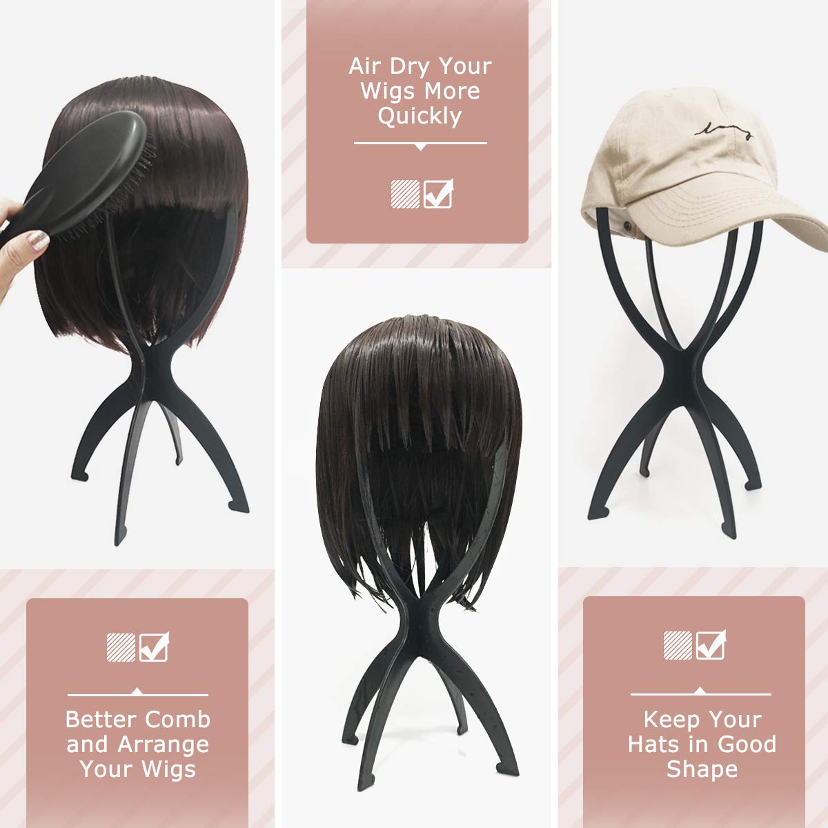 3-Pack: Dreamlover Wig Head Stands for Wigs Outlet Great Deals