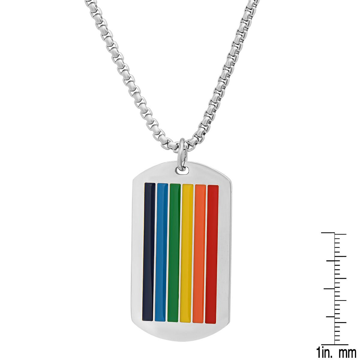 Men's Stainless Steel Rainbow Pride Dog Tag Pendant Outlet Geniue Stockist