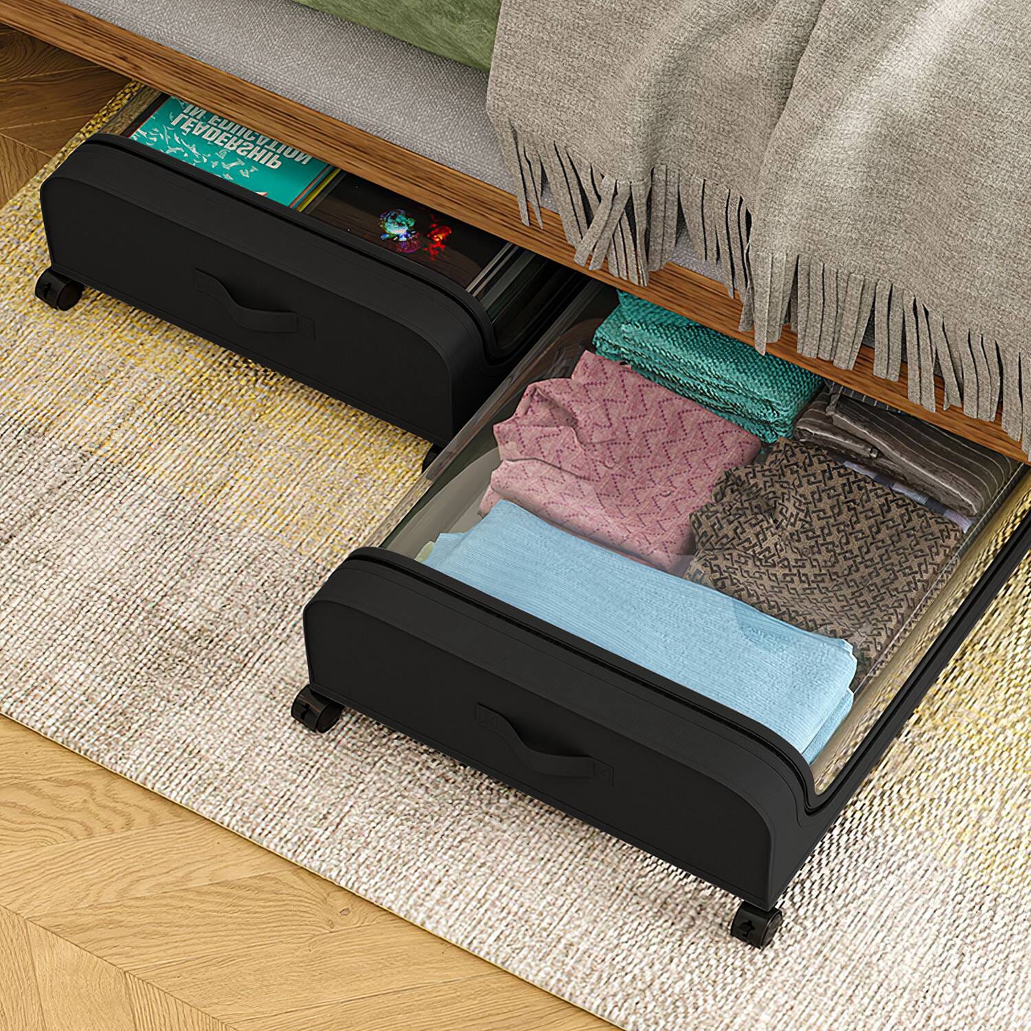 2-Pack: Under Bed Storage Container Comfortable Cheap Online