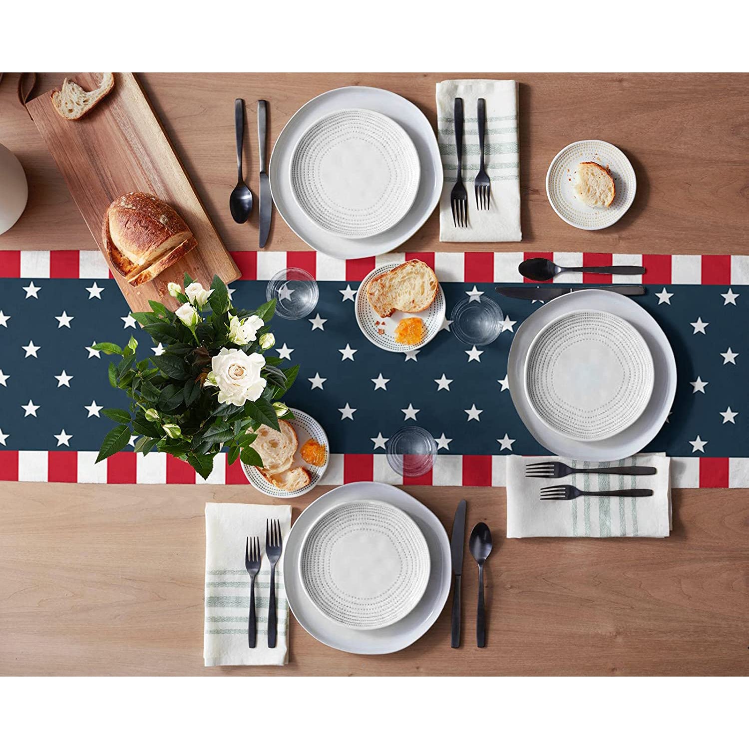 Independence Day 4th of July Table Runner Dresser Scarves Clearance Genuine