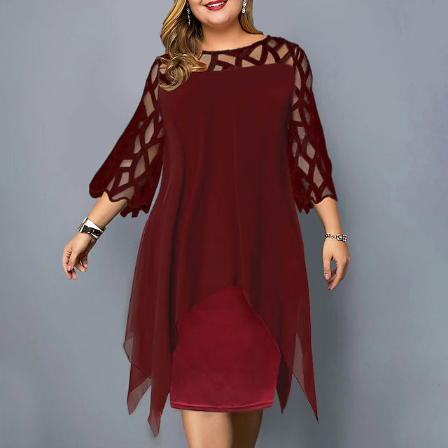 Women's Plus Size Solid Color Sheath Dress Outlet Cheap Pices