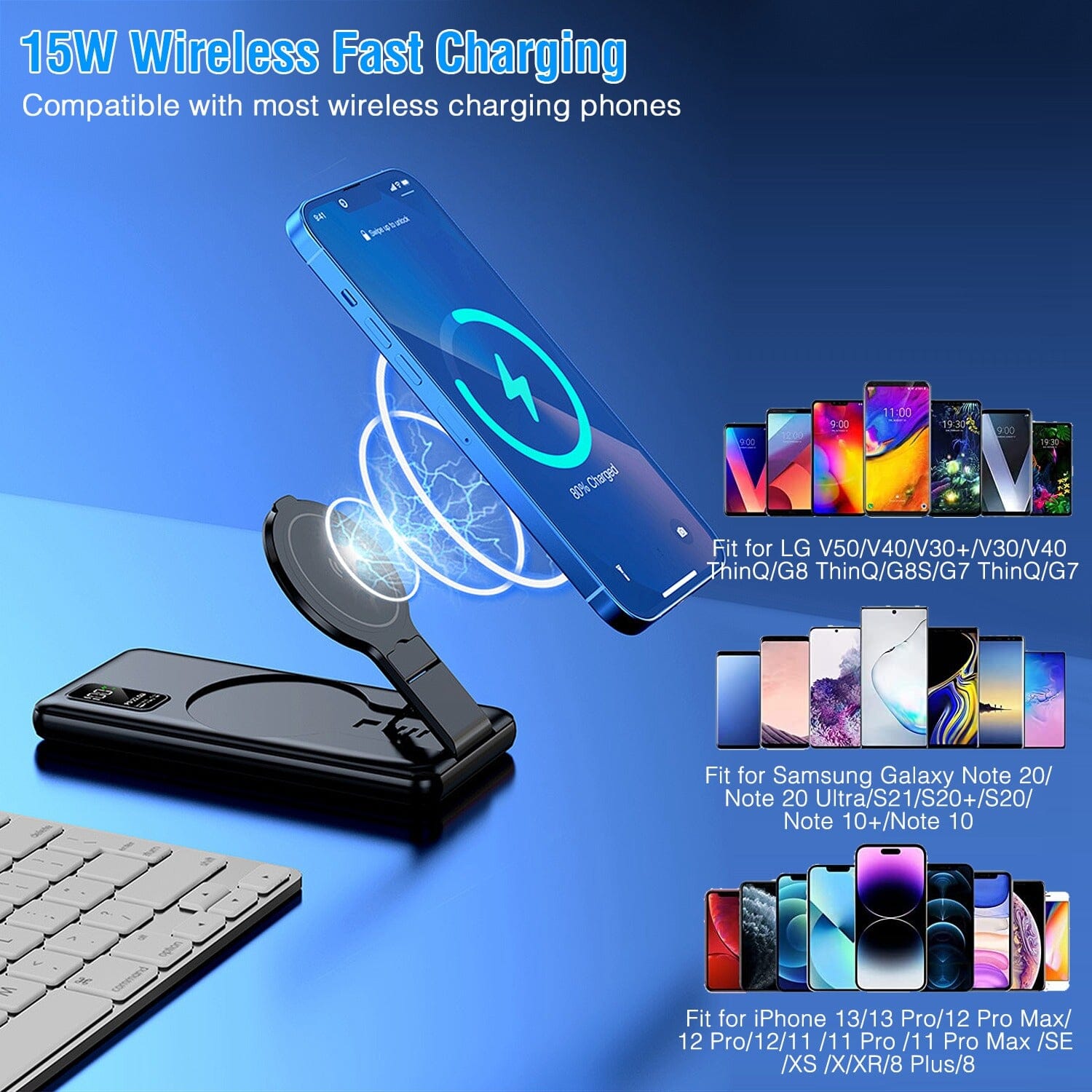 1000 mAh Wireless Foldable Power Bank Discount Big Discount