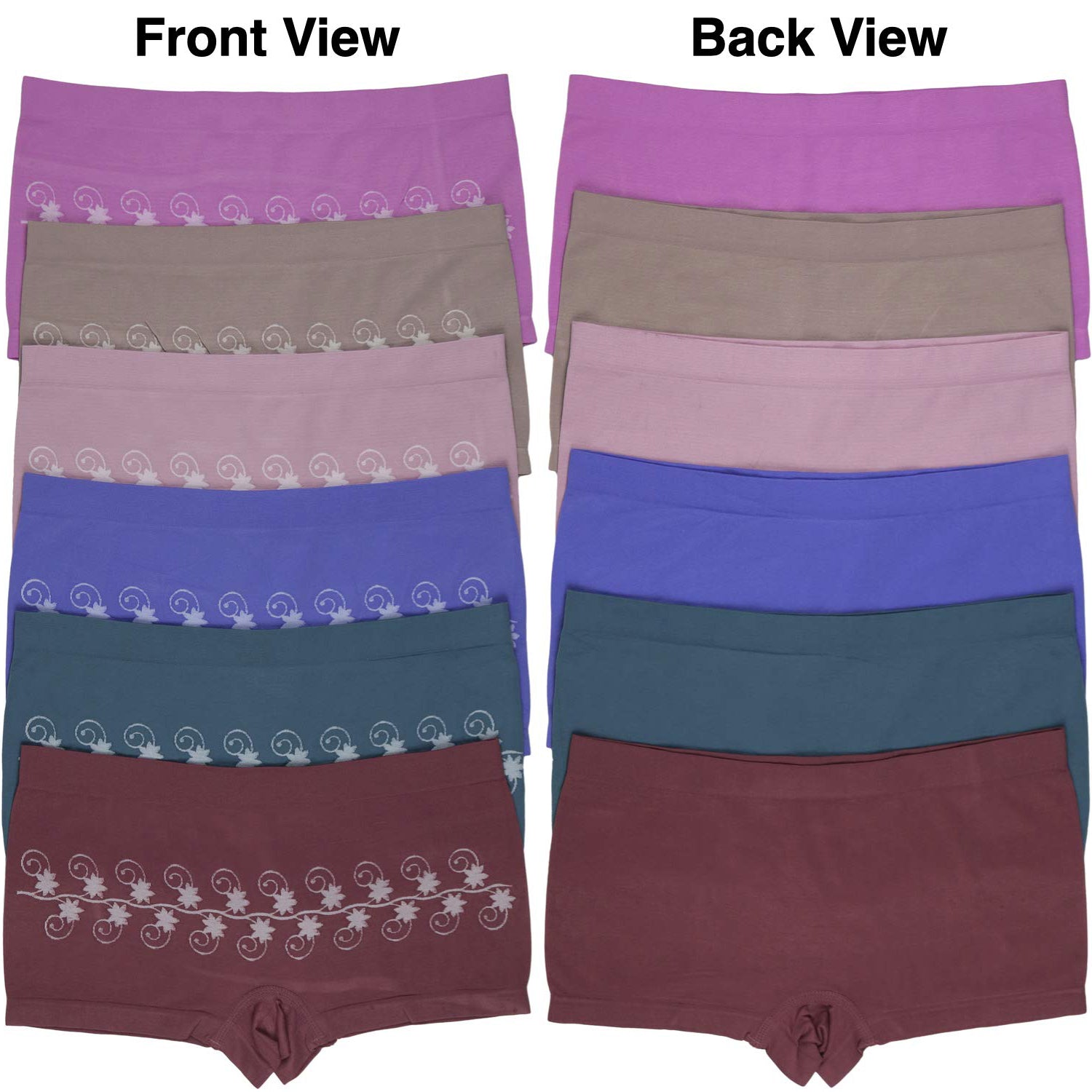 6-Pack: ToBeInStyle Women's Stretch Microfiber Cheeky Boyshort Panties Quality Original