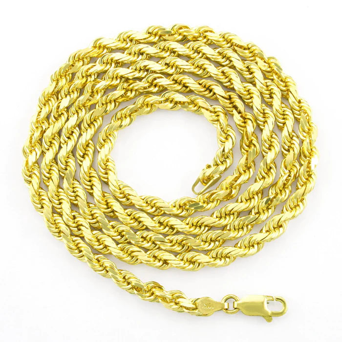 14K Solid Yellow Gold 3mm Rope Necklace Chain Buy Cheap Find Great