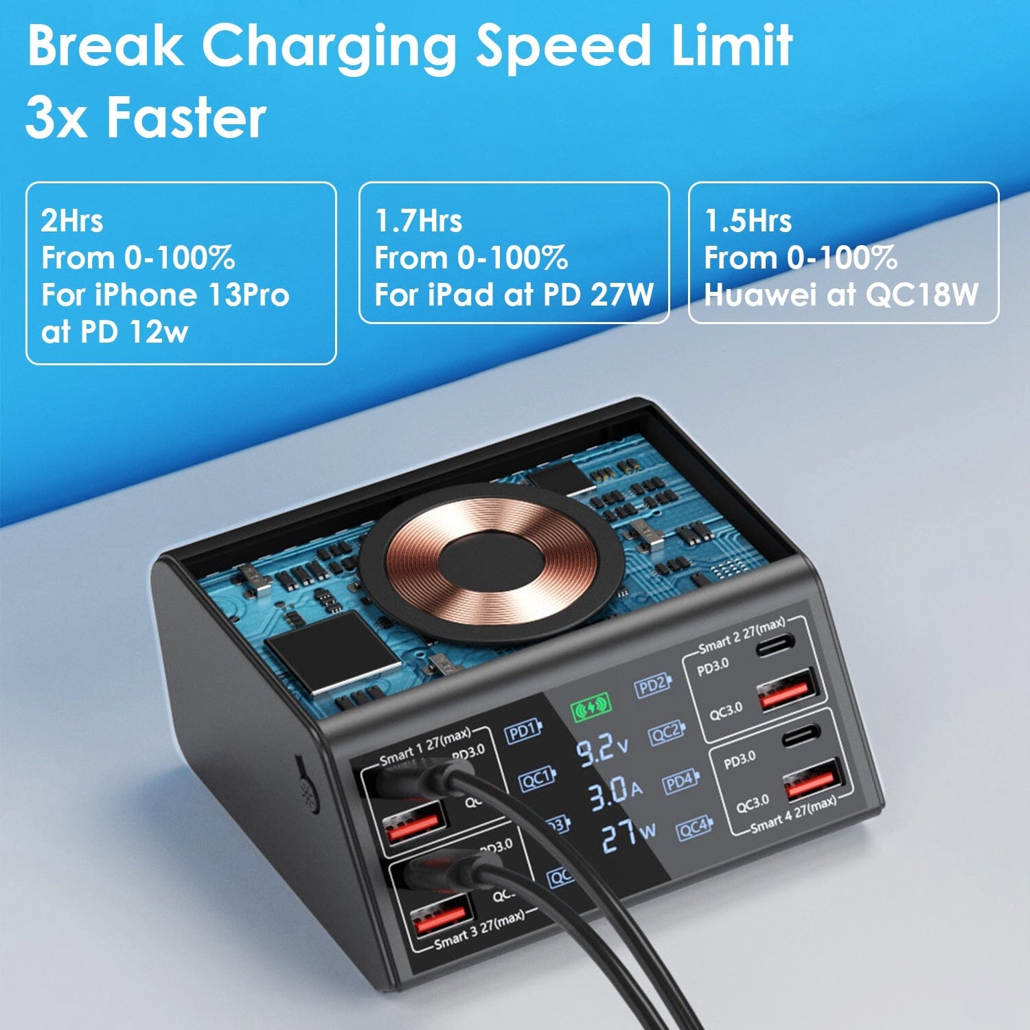 100W USB Charging Station 8-Port Charging Hub Discount Ebay