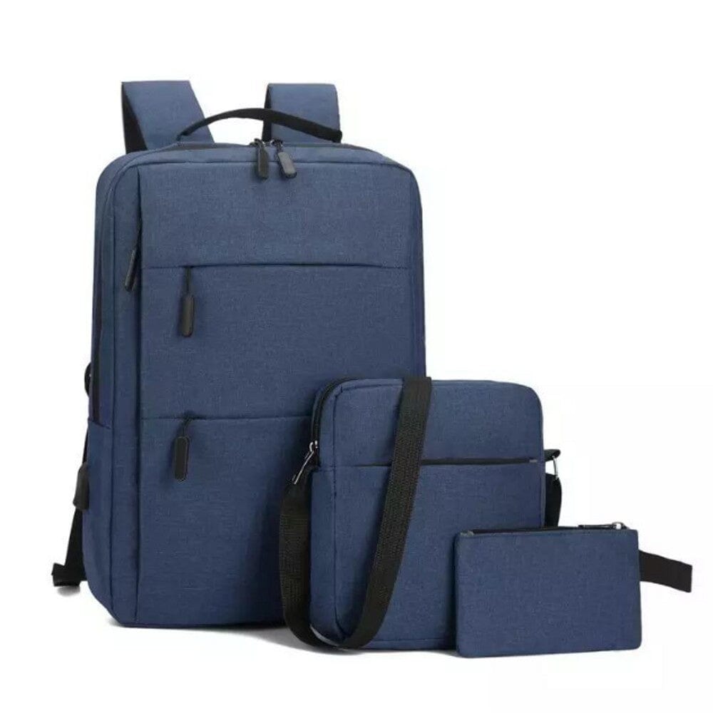 3-Pieces Set: USB Multifunction Large Capacity Business Laptop Bags Set 100% Guaranteed