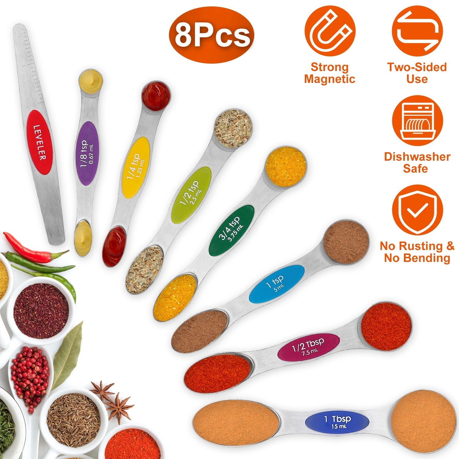 Dual Sided Magnetic Measuring Spoons Sale Good Selling