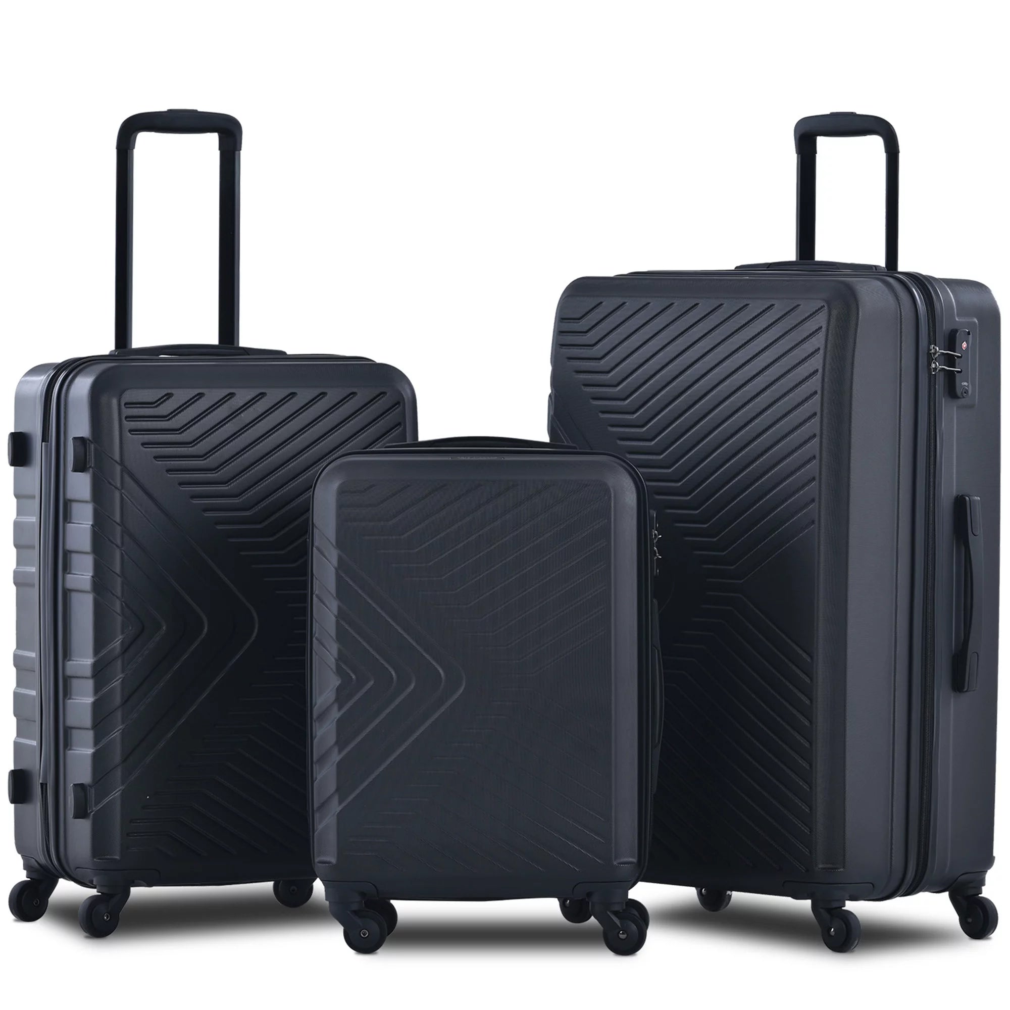 3-Piece Set: Hardshell Lightweight Suitcase with TSA Lock Spinner Wheels Free Shipping Clearance