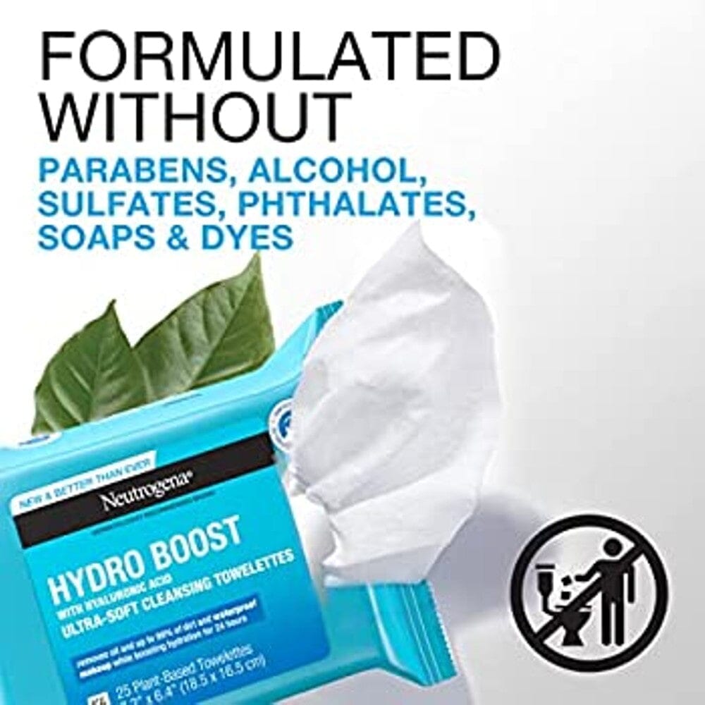 6-Pack: Neutrogena Hydro Boost Cleanser Facial Wipes, 25 Count Cheapest Pice For Sale