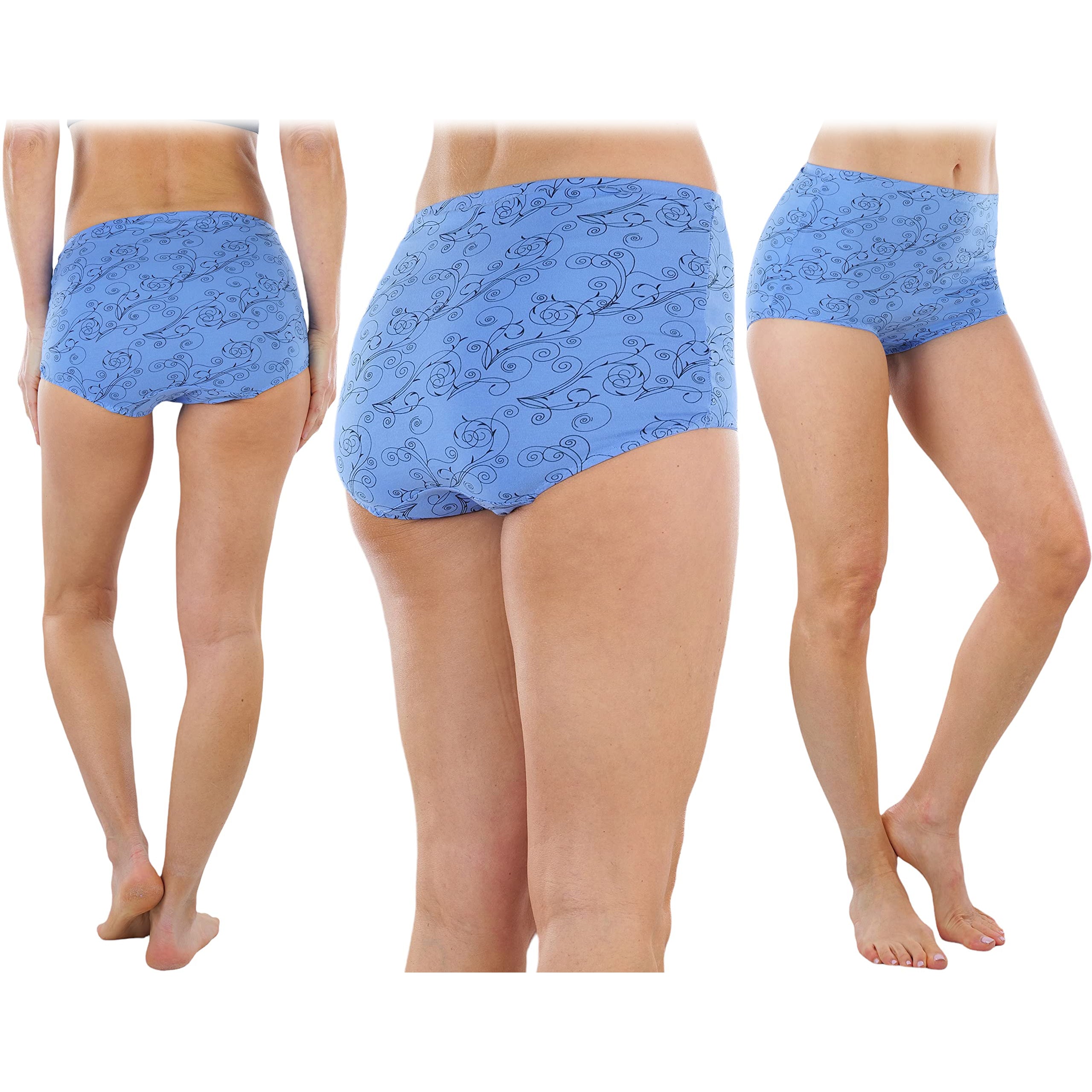 6-Pack: ToBeInStyle Women's High Waisted Solids and Prints Gridle Panties Sale Supply