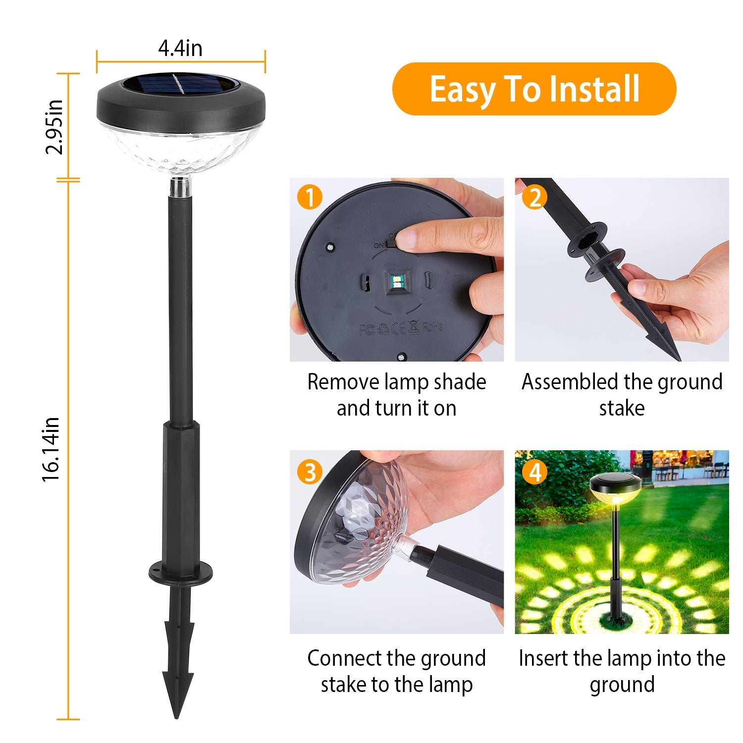 4-Pack: Solar Pathway Color Changing Garden Light Pay With Visa Cheap Pice