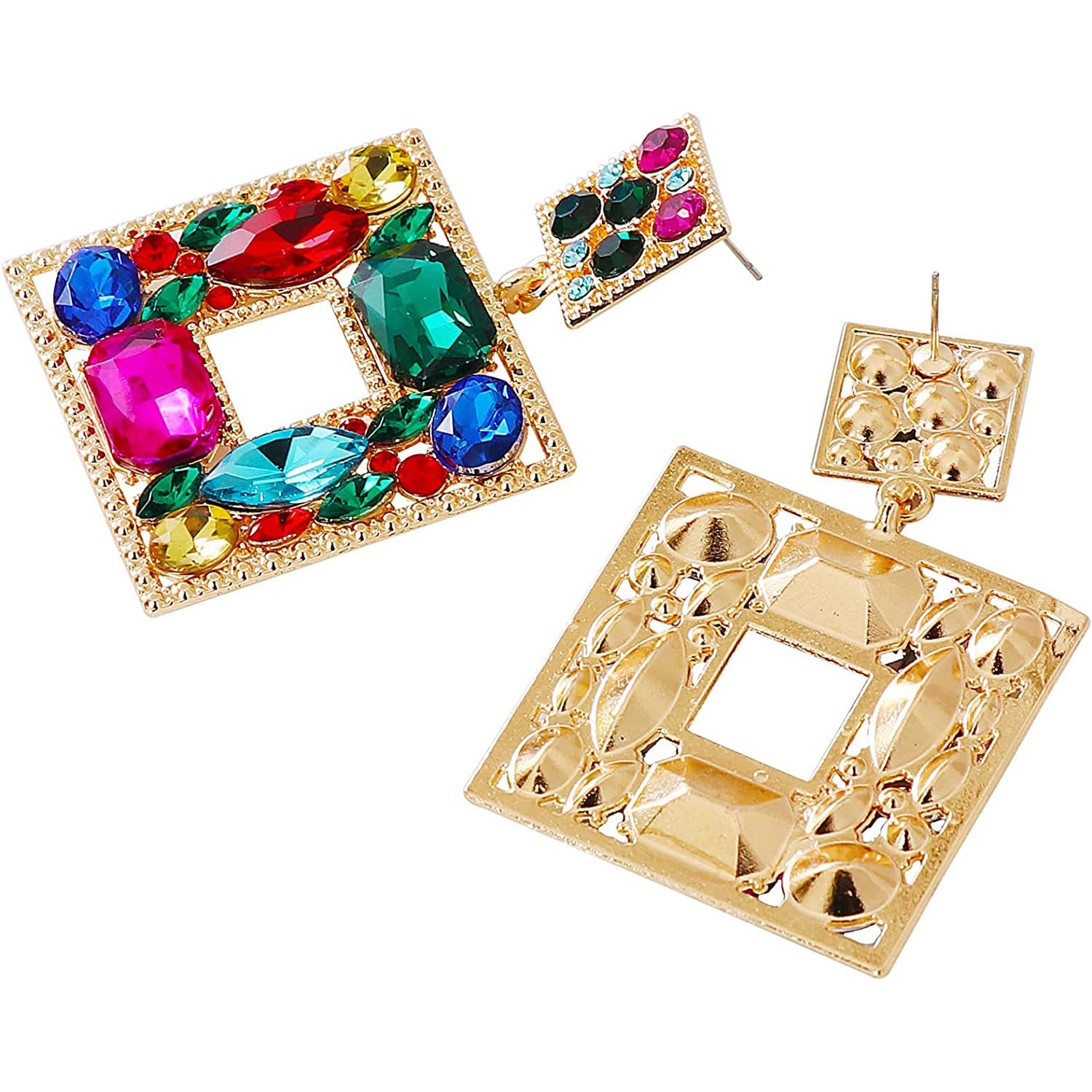 Rhinestone Square Drop Earrings Official For Sale