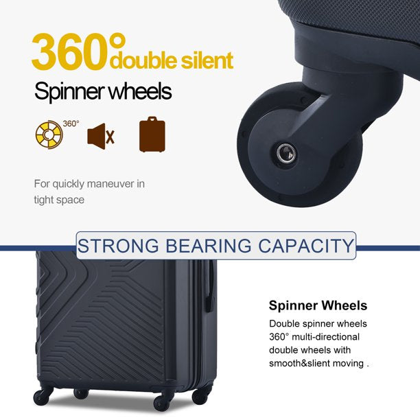 3-Piece Set: Hardshell Lightweight Suitcase with TSA Lock Spinner Wheels Free Shipping Clearance