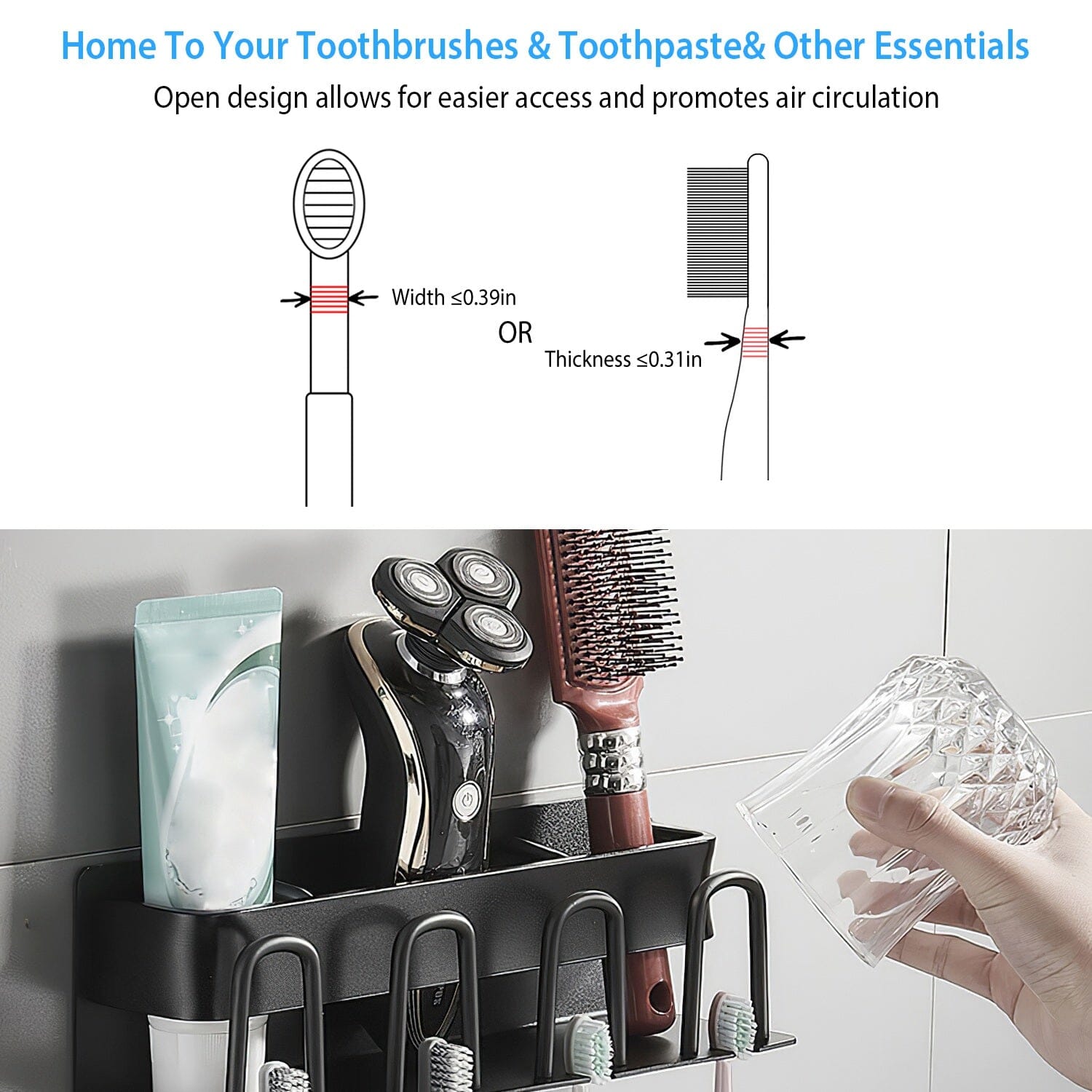 Multifunctional Toothbrush Holder Rack Organizer Pay With Visa