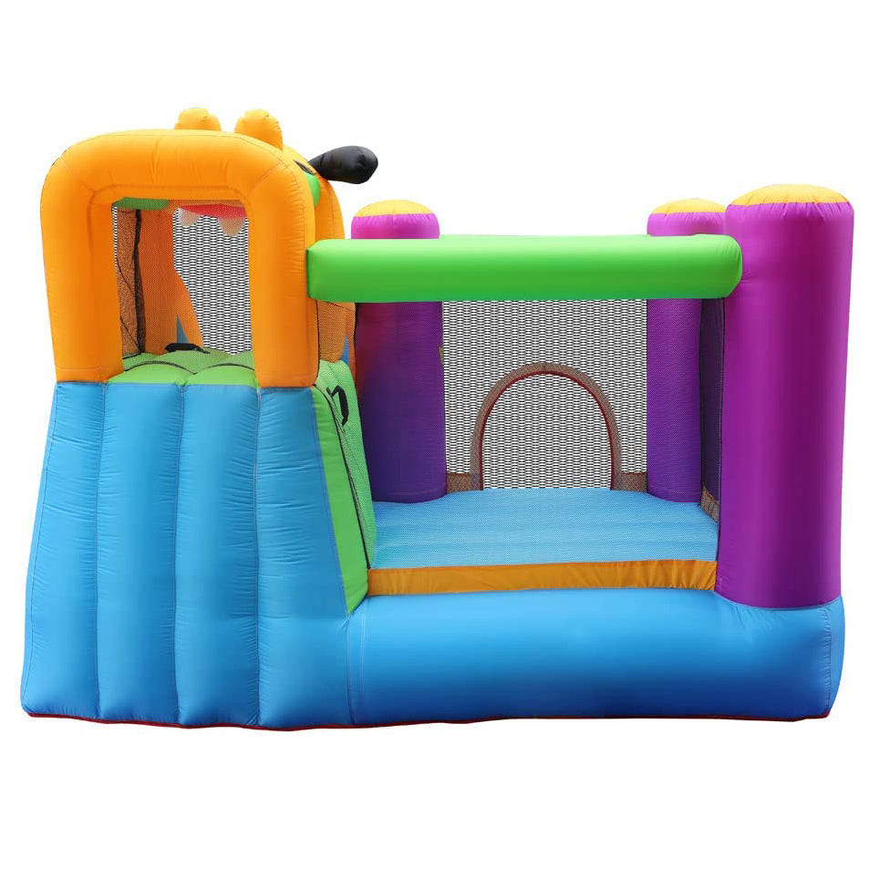 Green Dog Bouncy Castle House Slide and Jump 450W Blower Clearance Fake