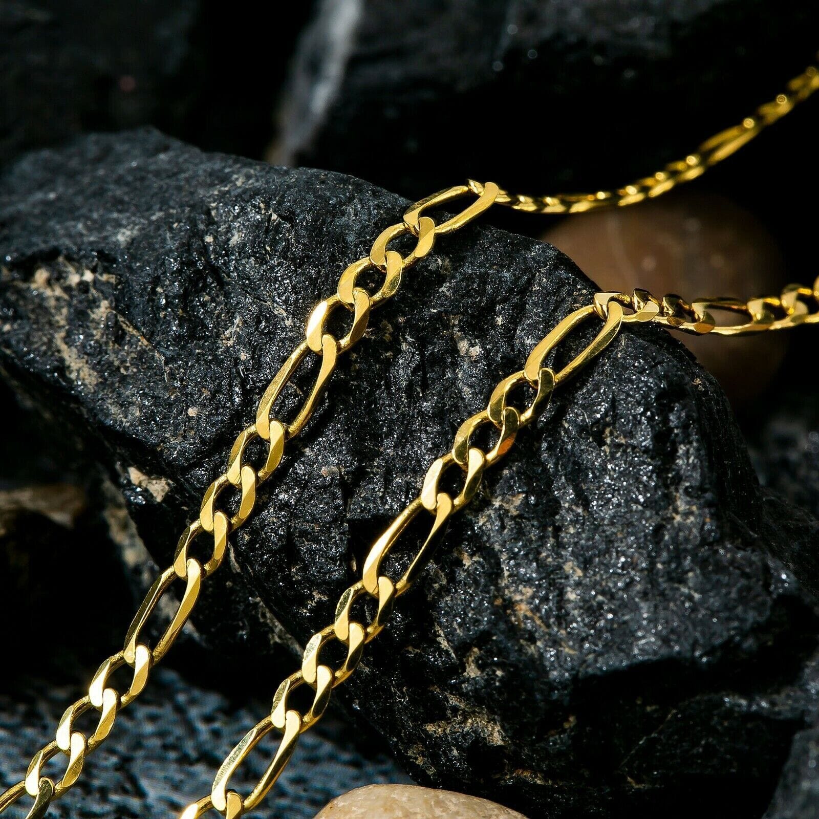 10K Solid Gold 3MM Italian Figaro Chain Link Pendant Necklace Official Site For Sale