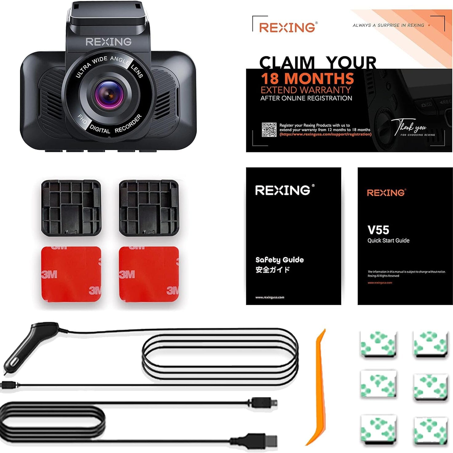 RexingUSA V55 Dash Cam - 4k Modular Capabilities  (Refurbished) Clearance Amazon