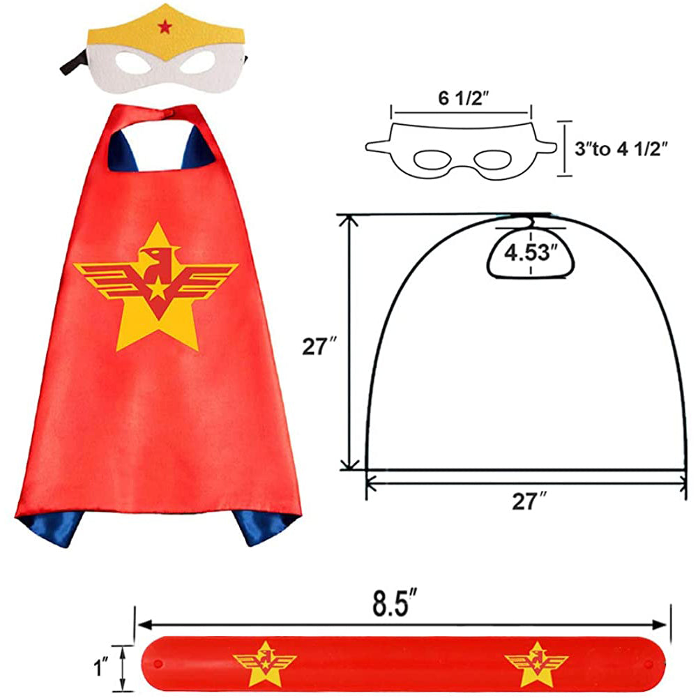 4-Piece: Kids Dress Up Superhero Capes Set and Slap Bracelets for Girls Outlet Footlocker Finishline