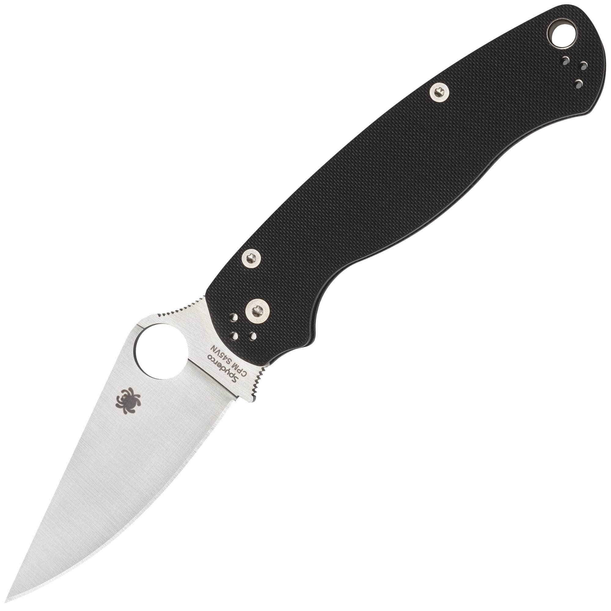 Spyderco Paramilitary 2, 3.44 S45V Plain Edge Blade, Black G-10 Handles - C81GP2 Outlet Explore