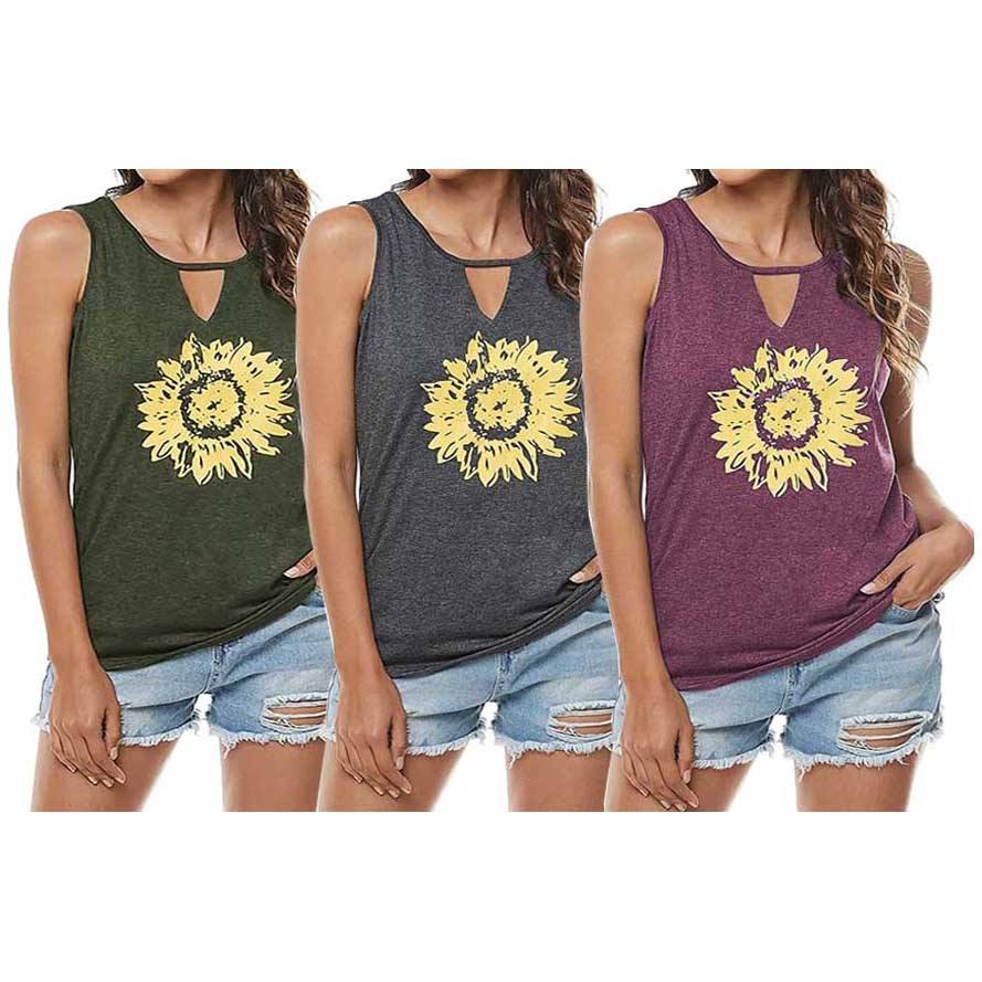 Leo Rosi Women Casual Sunflower Summer Tank Top Buy Cheap Best Place