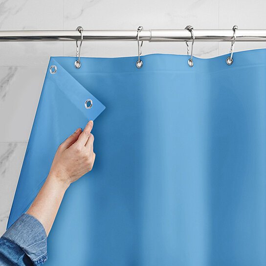 Mildew Resistant Heavyweight Vinyl Shower Curtain Liner with Magnets Metal Grommets For Sale Finishline