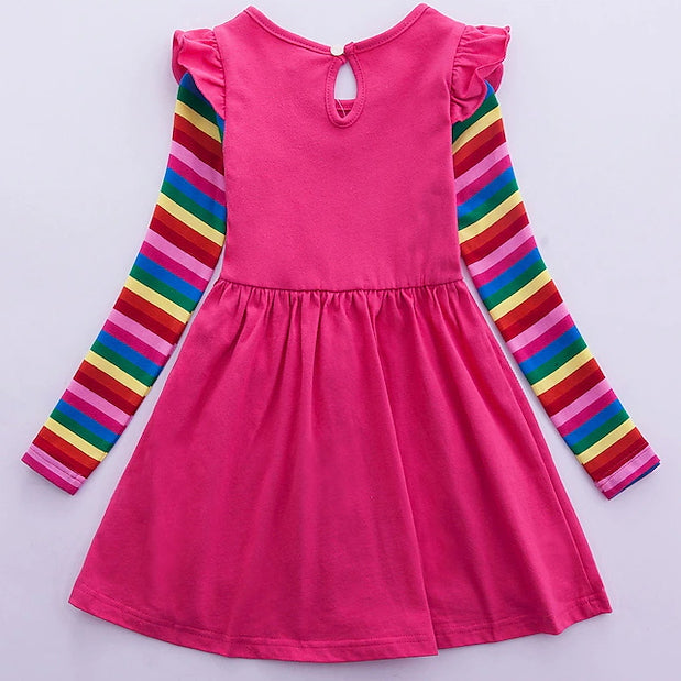 Girls' Unicorn Rainbow Flower Dress For Sale Top Quality