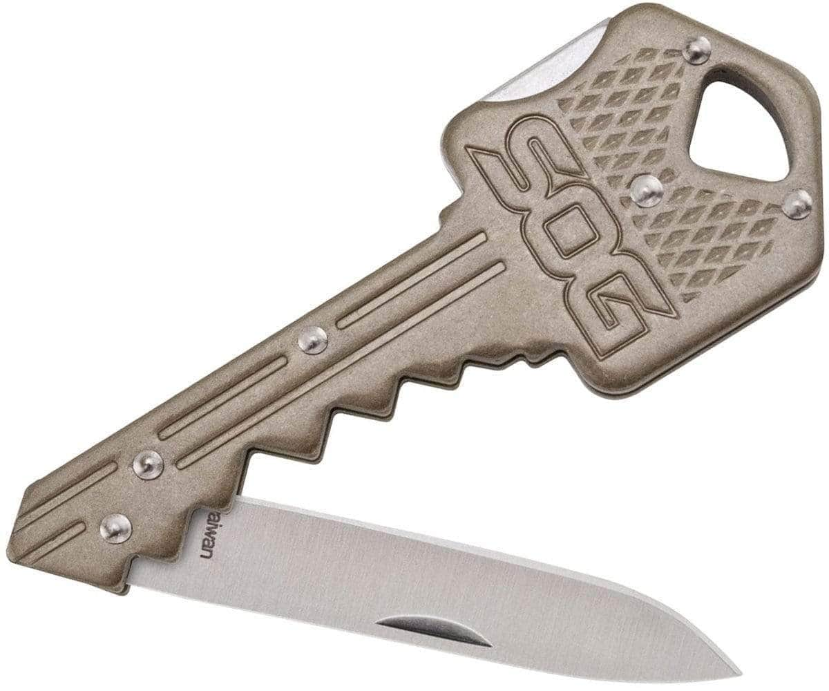 SOG Key Knife, 1.5 Lockback Blade, Steel Handle - KEY102-CP Cheap Sale Reliable