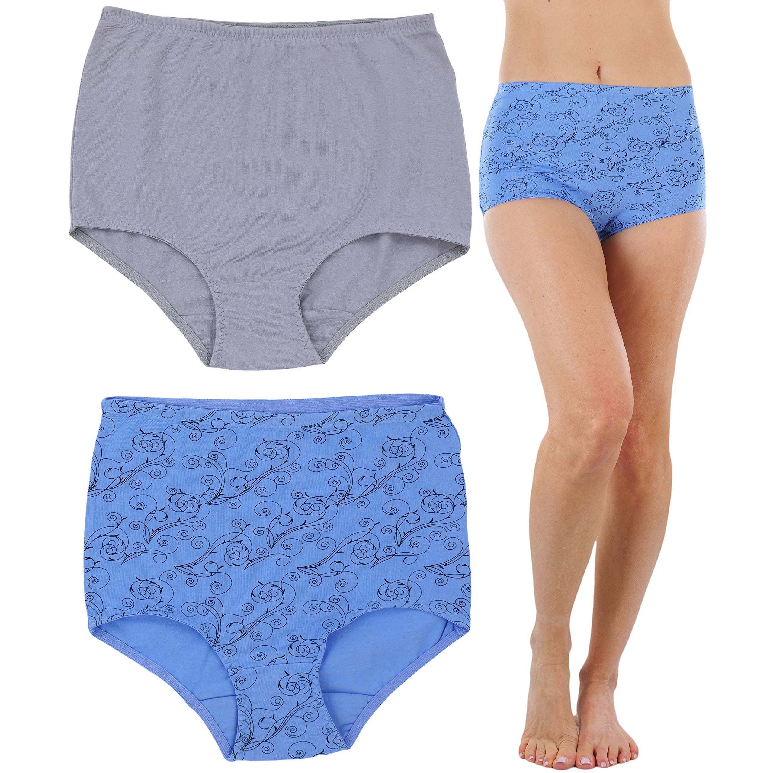 6-Pack: ToBeInStyle Women's High Waisted Solids and Prints Gridle Panties Sale Supply