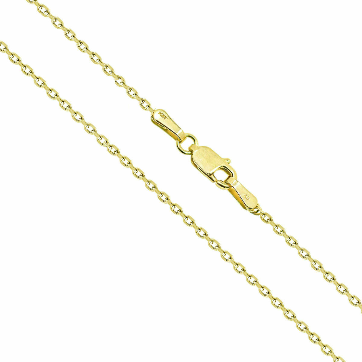 Solid 14K Gold Cable Chain Necklace Original Cheap Pice