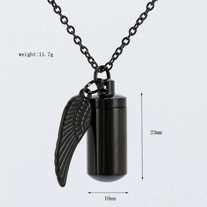 Angel Wings Stainless Steel Ashes Necklace Discount View