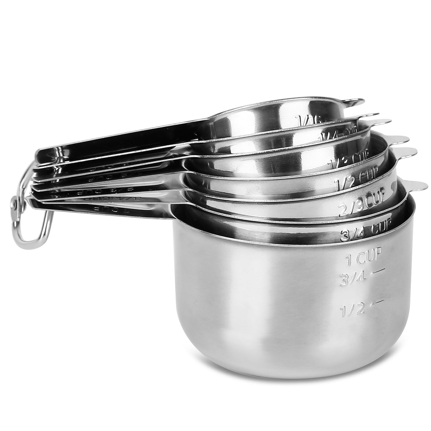 7-Piece: Stainless Steel Measuring Cups Visit For Sale