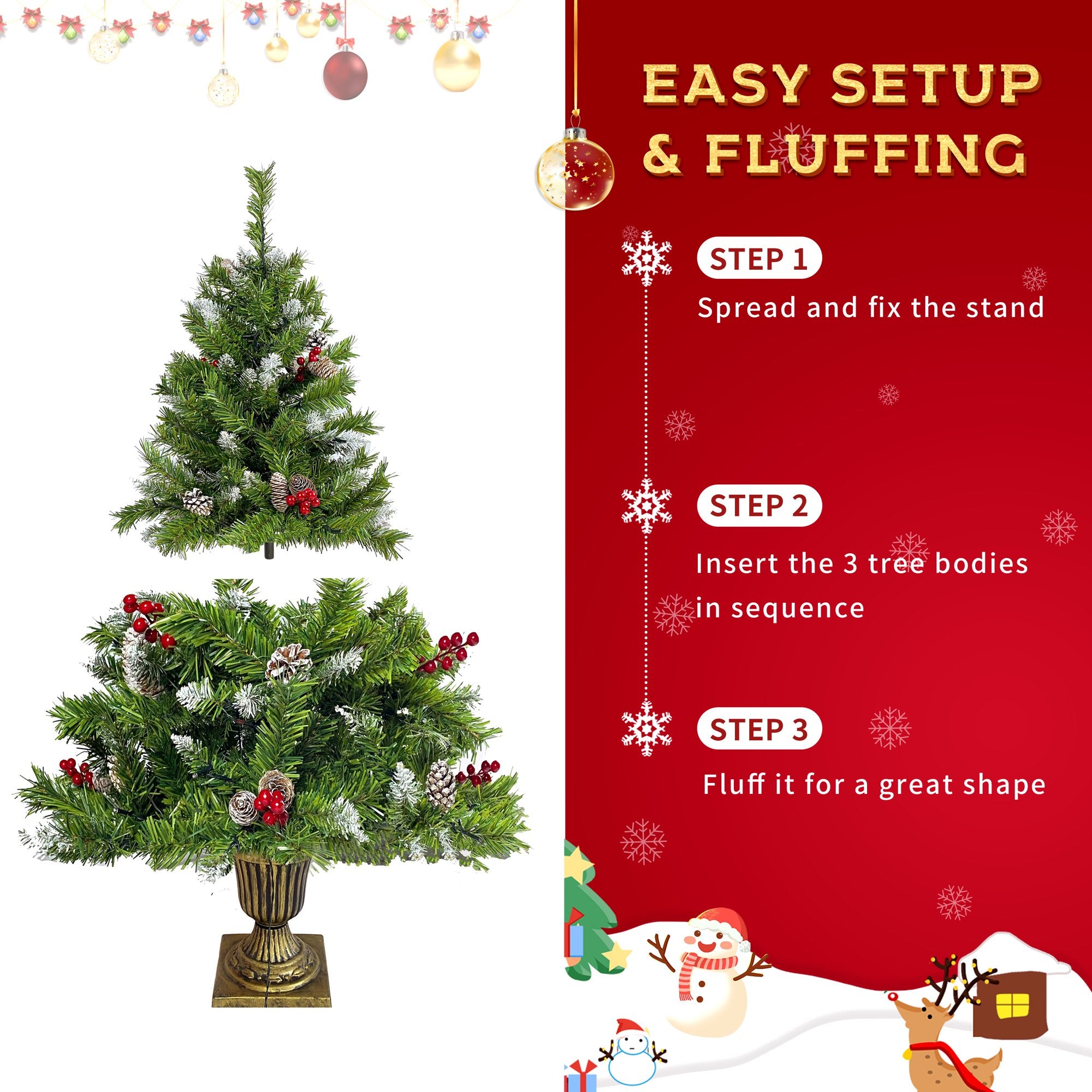 4-Piece: Artificial Christmas Tree Set Free Shipping Cheap Pice