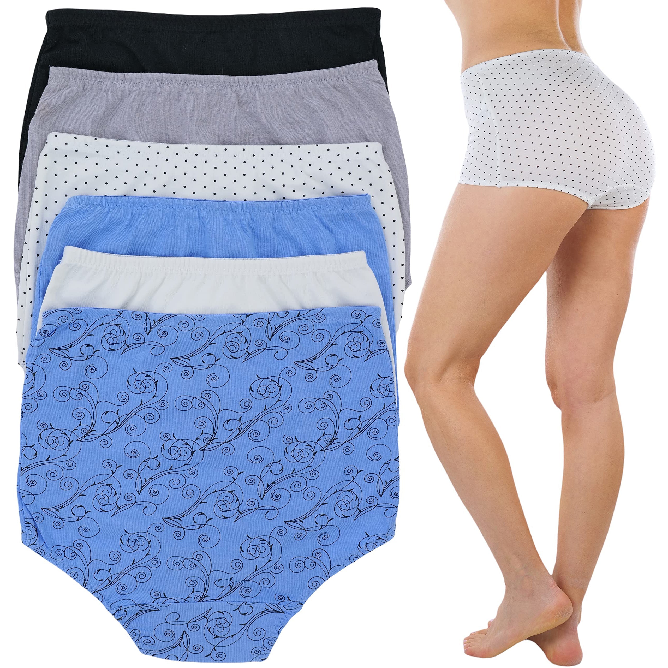 6-Pack: ToBeInStyle Women's High Waisted Solids and Prints Gridle Panties Sale Supply