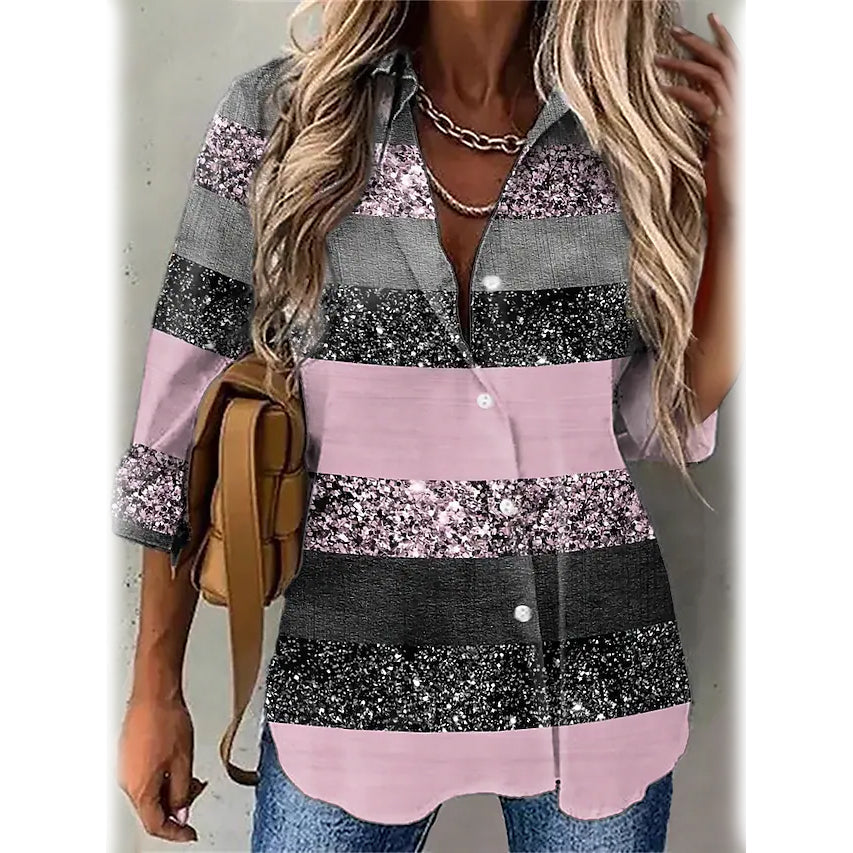 Women's Striped Casual Long Sleeve Shirt Collections For Sale