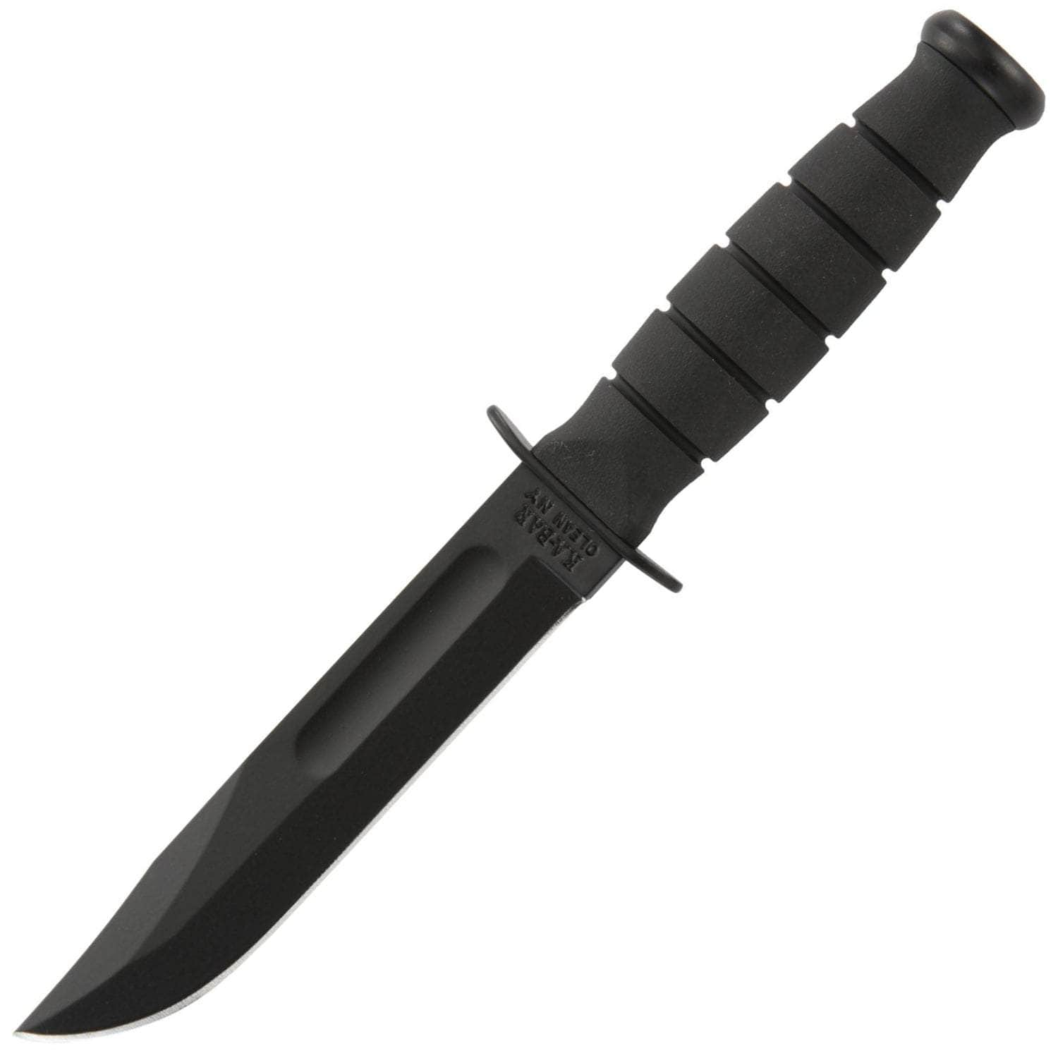 KA-BAR Short Fighting Knife, 5.25 Black 1095 Blade, Kraton G Handle, Leather Sheath - 1256 Cheap Sale Big Sale