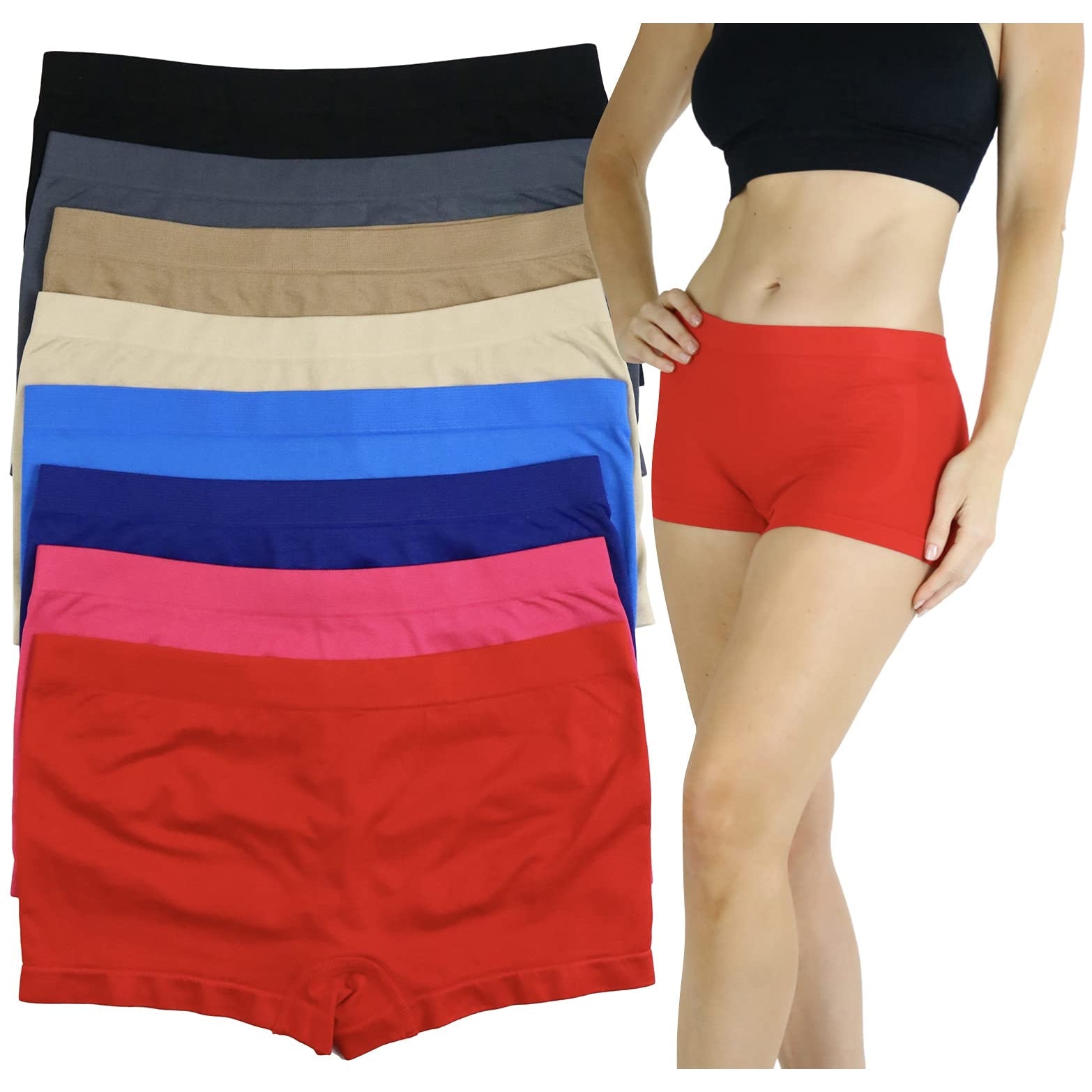 6-Pack: ToBeInStyle Women's Stretch Microfiber Cheeky Boyshort Panties Discount Outlet Store