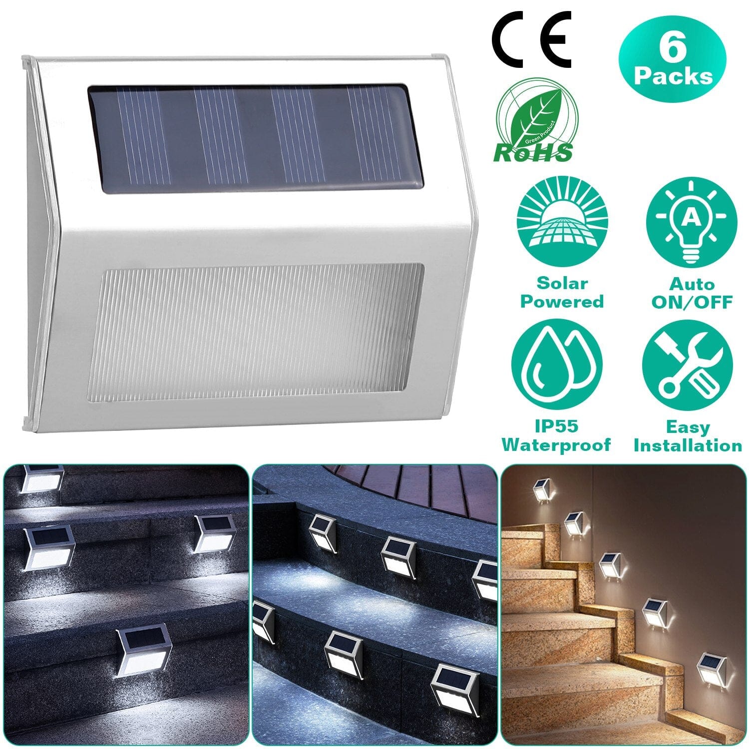 6-Pack: Solar Step Lights Online Cheap Pice