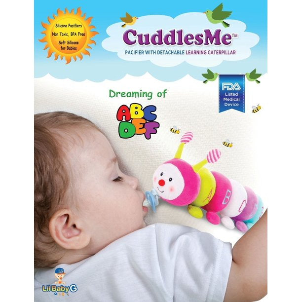 CuddlesMe Pacifier with Detachable Plush Learning Caterpillar ABC Discount Professional