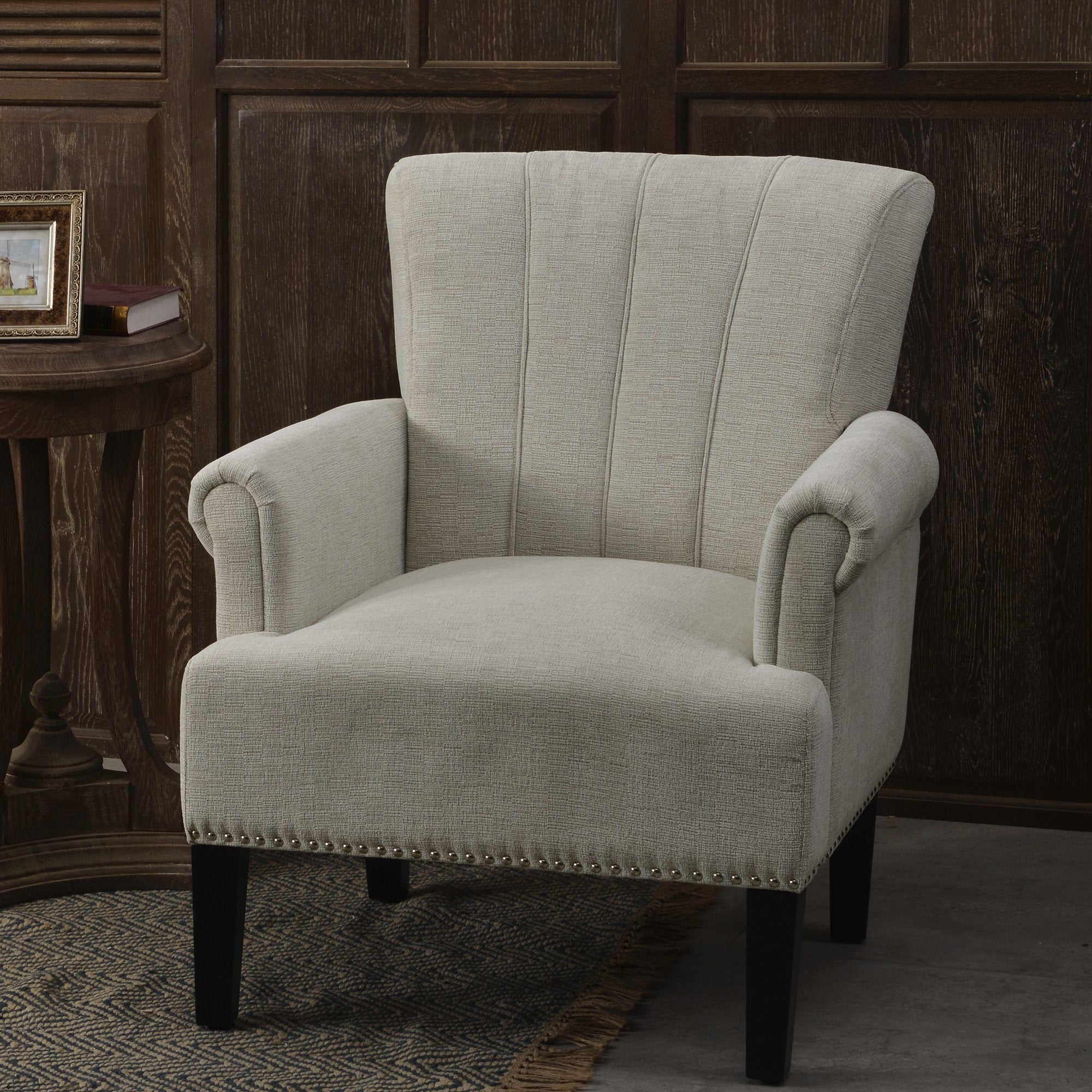 Accent Rivet Tufted Polyester Armchair Sale Wholesale Pice